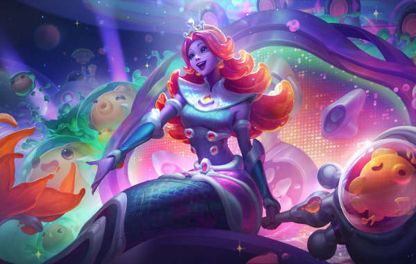 Фантастическая девушка русалка сидит на камне