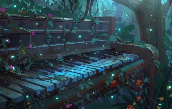 Старый рояль в волшебном лесу