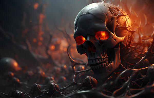 Череп с огненными глазами