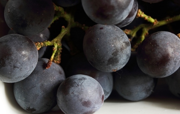 Розовый круглый виноград крупным планом