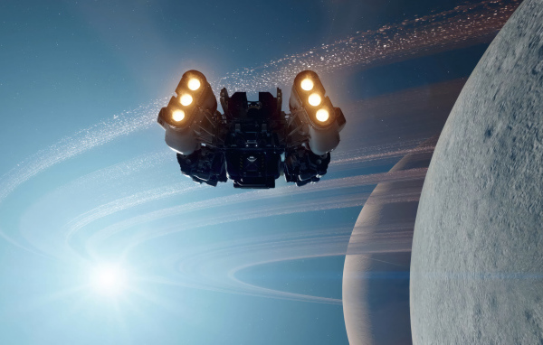 Космический корабль на орбите планеты игра Starfield