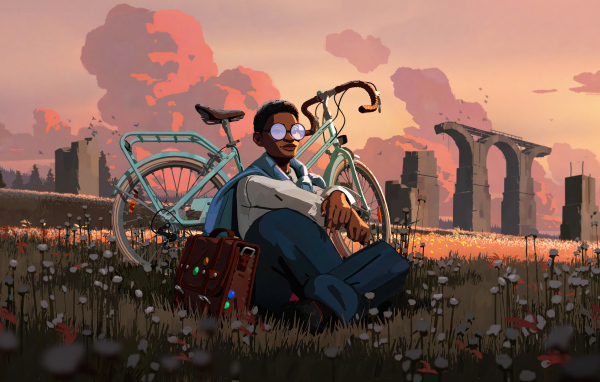 Персонаж игры Season: A Letter to the Future на природе