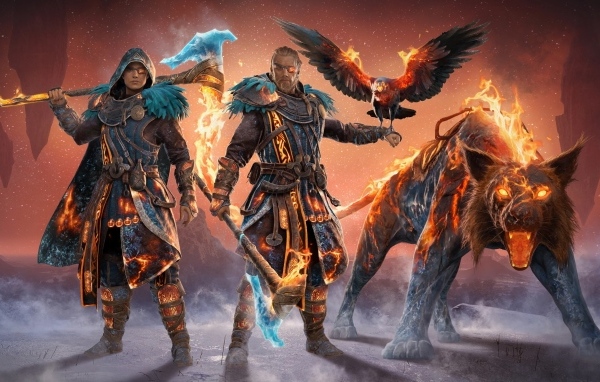 Воинственные персонажи компьютерной игры Twilight pack for Assassin's Creed Valhalla