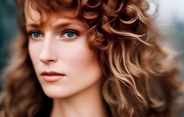 Красивая девушка с волнистыми волосами