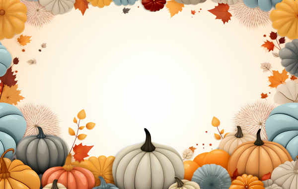 Белый фон с тыквами на Хэллоуин