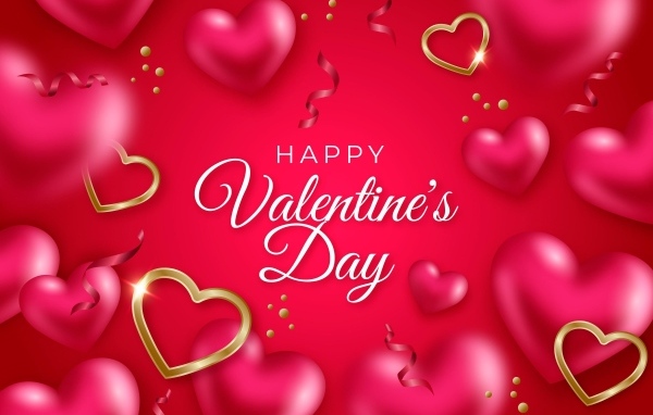 Красивая розовая открытка на День Святого Валентина