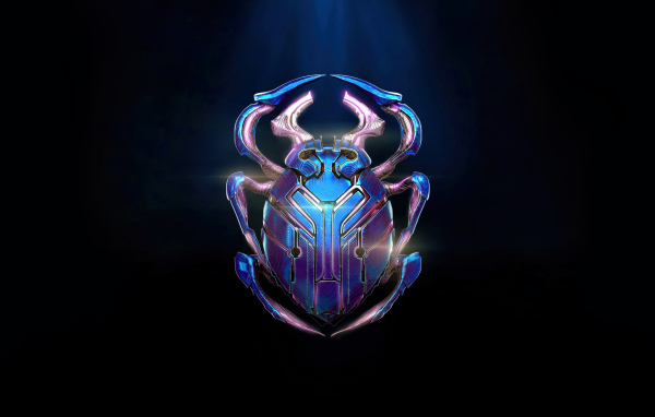 Логотип нового фильма Синий Жук на черном фоне