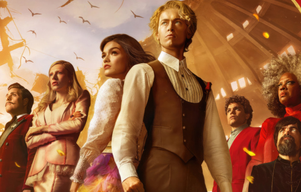 Постер с главными персонажами фильма  Голодные игры: Баллада о змеях и певчих птицах, 2023