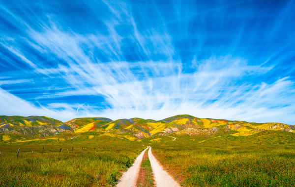 Красивое голубое небо над национальным парком, США