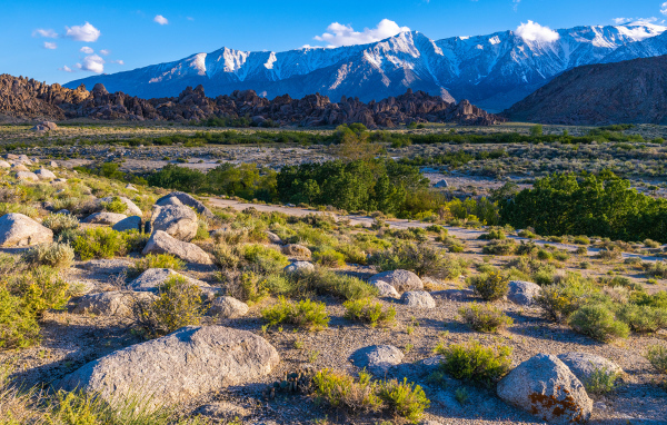 Вид на горы под голубым небом, Калифорния США