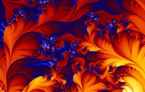 Абстрактные оранжевые и голубые кораллы