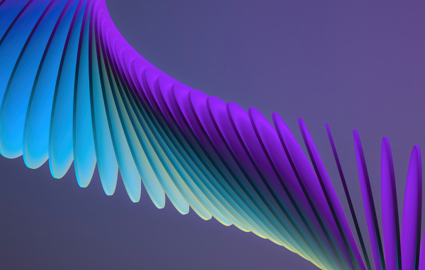 Голубая волнистая 3д спираль 