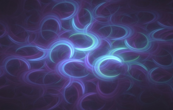 Светящиеся неоновые кольца на полу