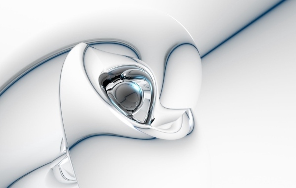 Металлический узор с шаром на сером фоне