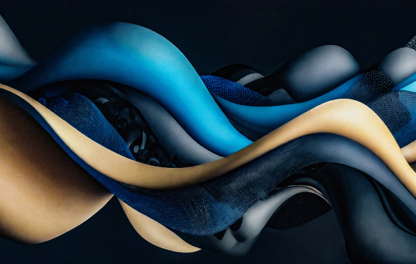 Разноцветные переплетенные абстрактные волны