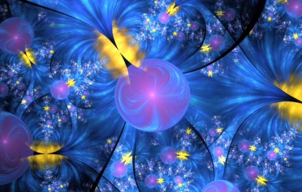 Неоновые абстрактные круги с разводами