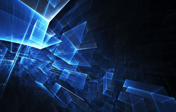 Неоновые геометрические фигуры на черном фоне