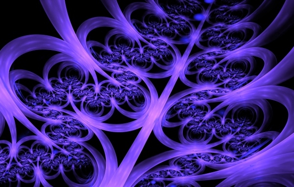 Закрученные фиолетовые фигуры 3д графика