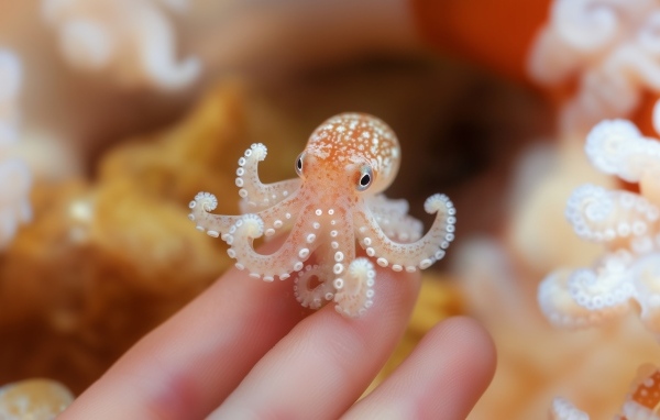 Маленький осьминог на руке