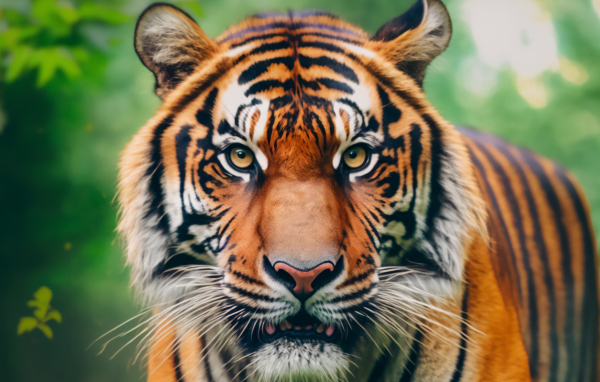 Морда большого полосатого тигра крупным планом