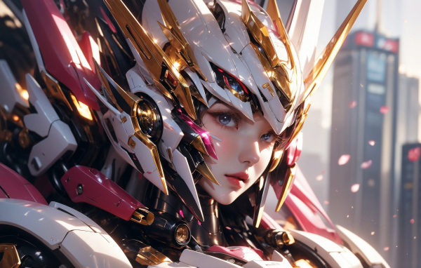 Аниме девушка в костюме робота