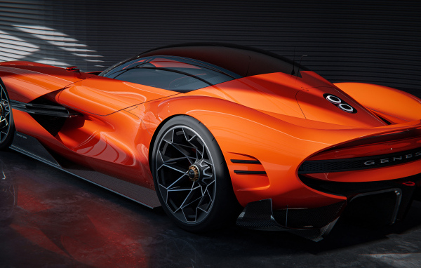 Автомобиль Genesis X Gran Berlinetta вид сзади