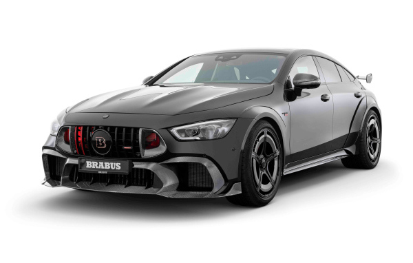 Серый автомобиль Brabus Rocket 1000 2024 года на белом фоне
