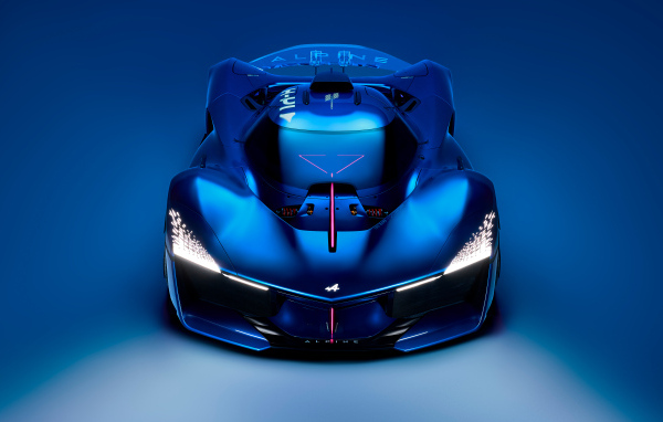 Вид сверху на автомобиль Alpine Alpenglow Hy4 2024 года