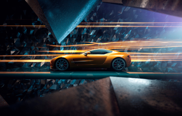 Быстрый автомобиль Aston Martin One 77