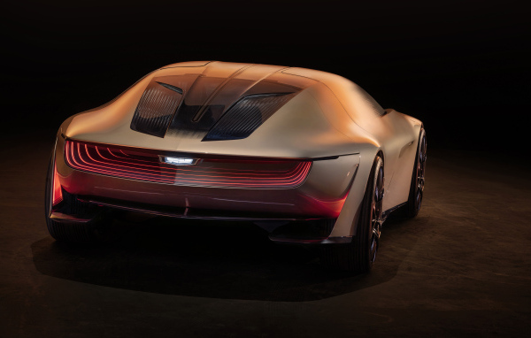 Автомобиль Cadillac Opulent Velocity Concept 2024 года вид сзади