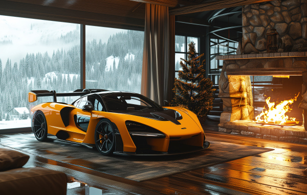 Быстрый спорткар McLaren Senna Cozy в доме