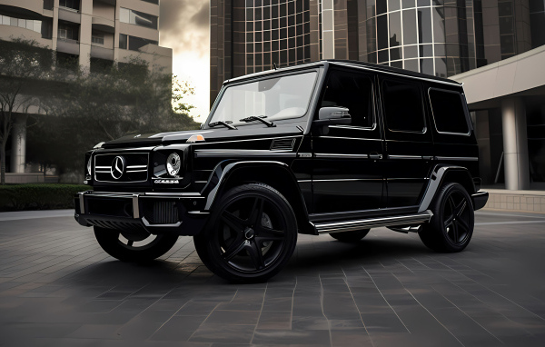 Черный автомобиль Mercedes G Wagon