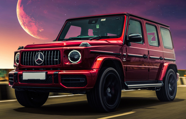 Красный джип Mercedes-AMG G63