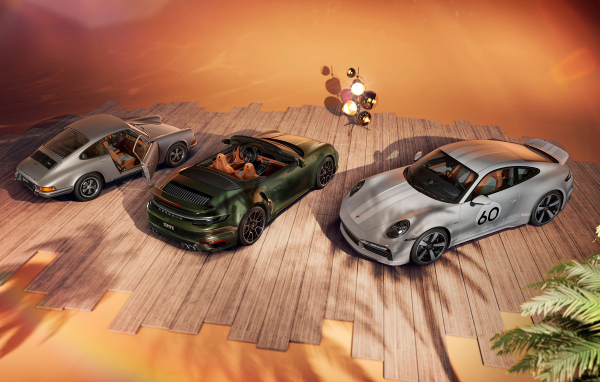 Три автомобиля Porsche 911 Turbo S