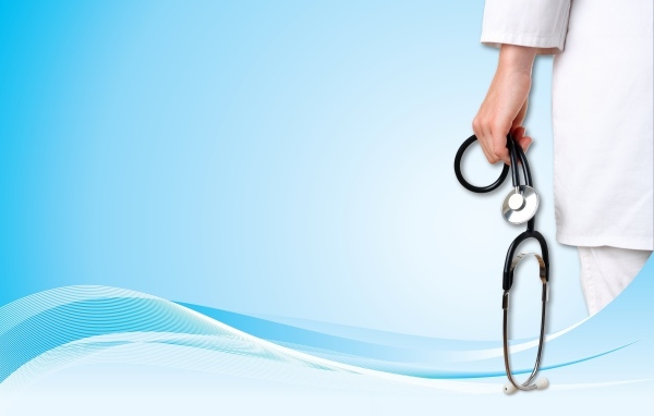 Медицинский фон с врачом и стетоскопом