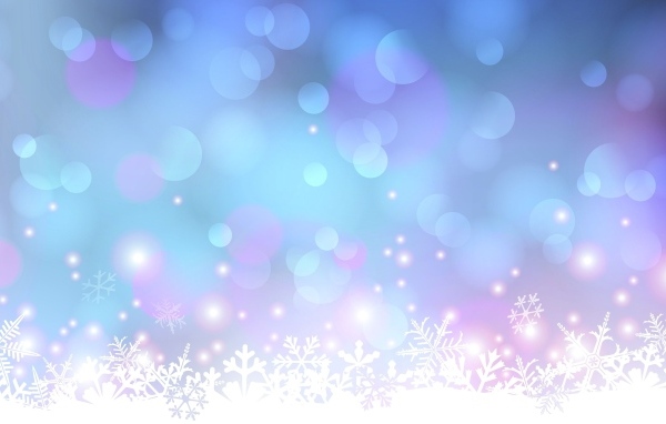 Снежинки на фиолетовом фоне для открытки