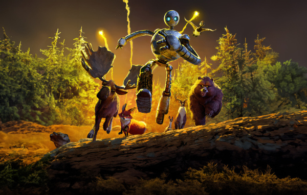 Звери в лесу в новом мультфильме Дикий робот, 2024