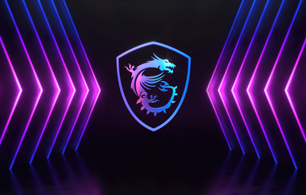 Красивый яркий неоновый фон для логотипа msi