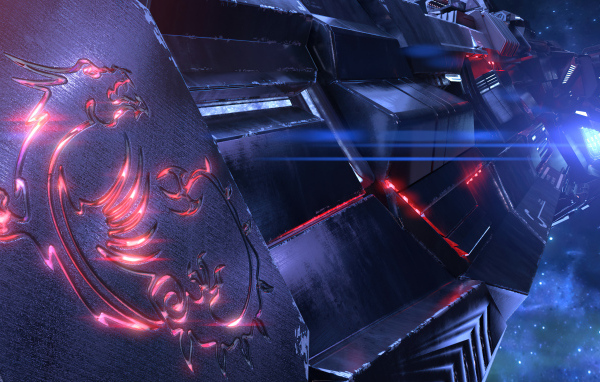 Яркий светящийся логотип msi