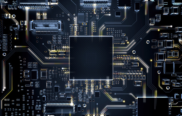 Плата для компьютера крупным планом