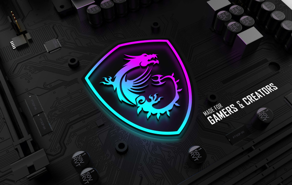 Светящийся логотип msi на плате