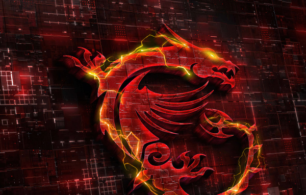 Красный логотип msi крупным планом