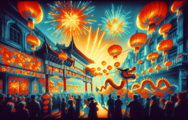 Новый год на улице Китайского города