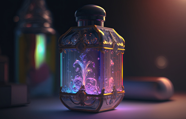 Красивый волшебный фонарь на столе