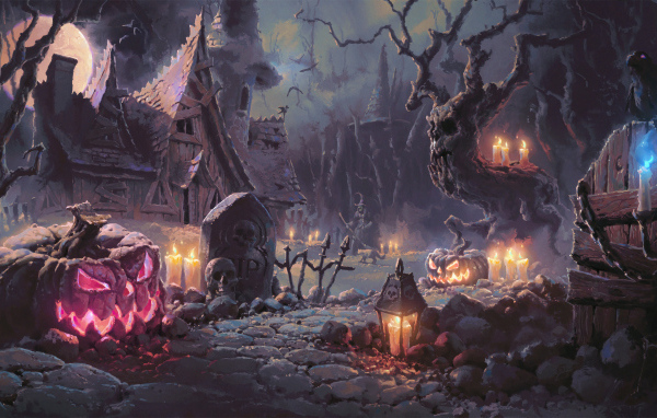 Старый зловещий разрушенный дом