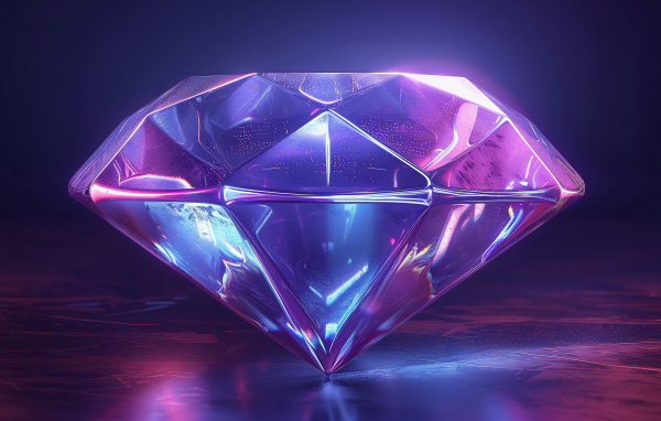 Большой неоновый алмаз 