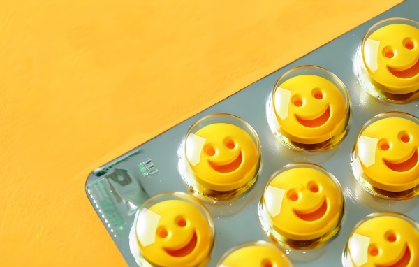 Желтые таблетки смайлы в блистере 