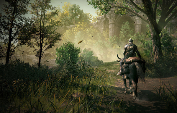 Рыцарь на коне, кадр компьютерной игры Elden Ring: Shadow of the Erdtree