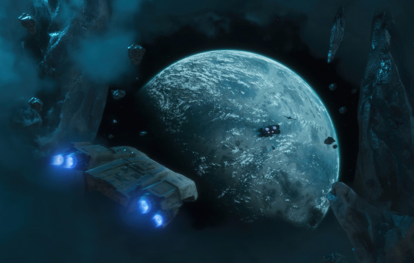 Вид на планету в компьютерной игре Star Wars Outlaws, 2024