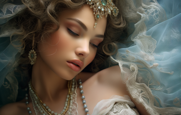 Красивая девушка принцесса с украшениями